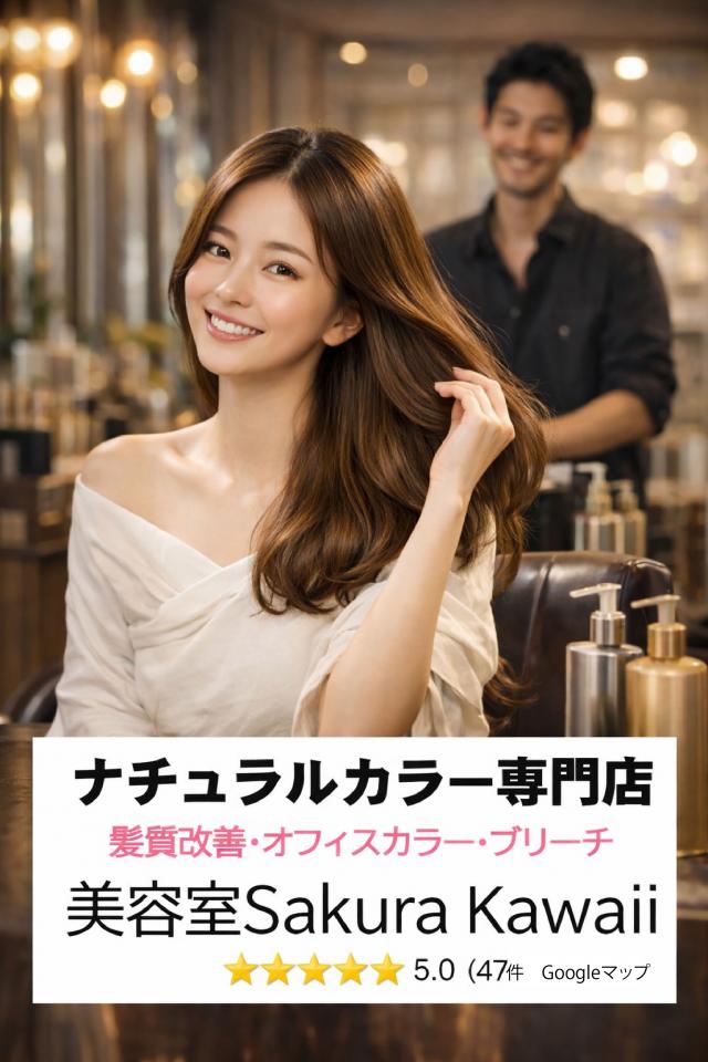 SAKURAドゥミセック髪質改善コテスルートリートメント+ナチュラルカラー