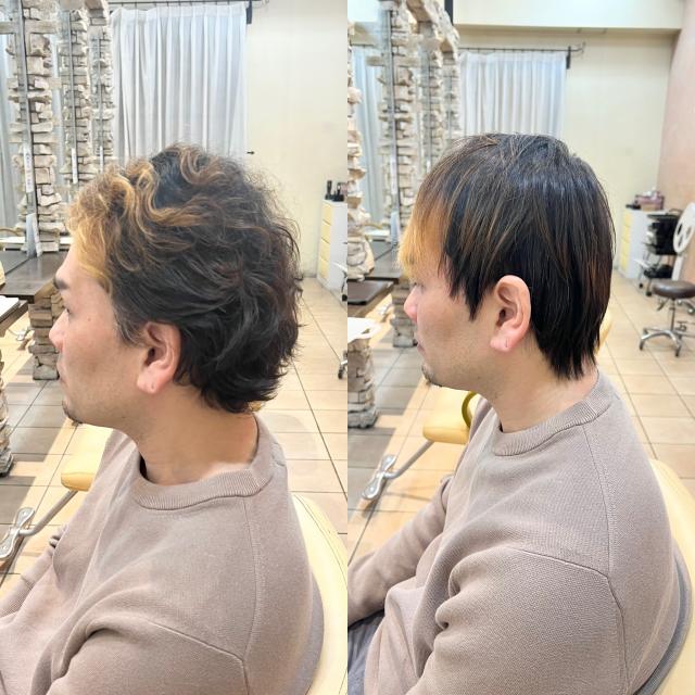 18時半限定 メンズカット ➕縮毛矯正➕オージュア トリートメント¥9900