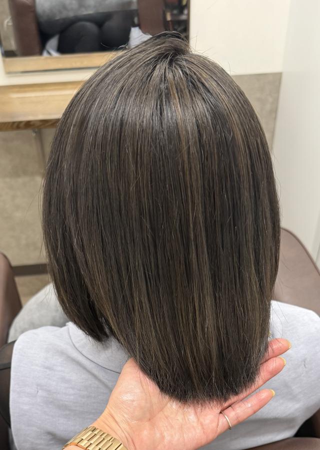 (ボブスタイル、ボブスタイルにしたいモデルさん)カット+髪質改善カラー+ハイライト+フルカラー+ケラチン髪質改善トリートメント✨
