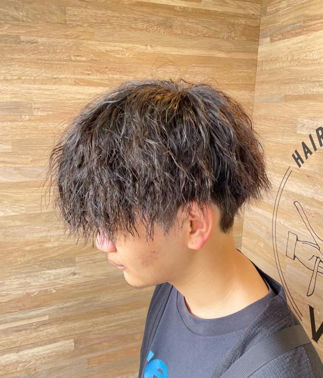 メンズカット+ツイストスパイラルパーマ