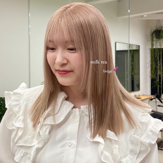 💖ダブルカラー【ケアブリーチ+ケアカラー+Aujuaクイックトリートメント】(シャンプーブロー込み)